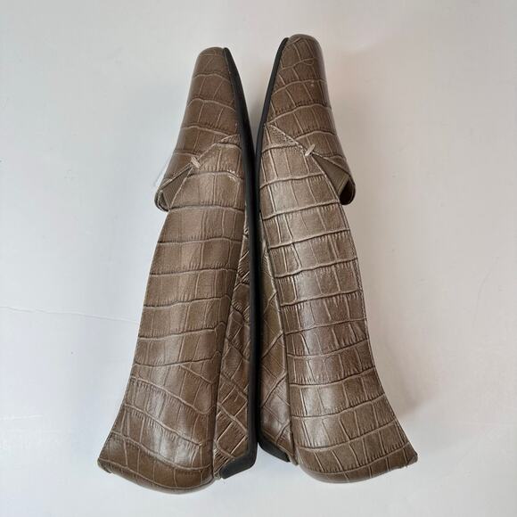 Vionic Dolores Loafers Womens Size 10 Tan Croco Embossed Slip On Shoes - Picture 7 of 12
